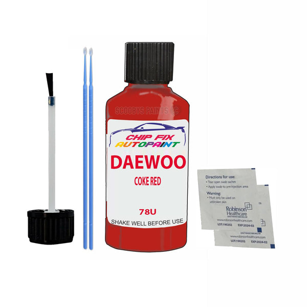 Daewoo Matiz Coke Red Touch Up Paint Code 78U