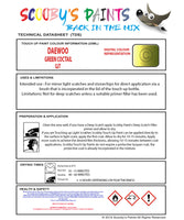 Instructions For Use Daewoo Nexia Touch Up Paint