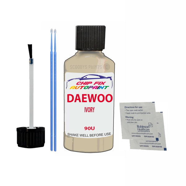 Daewoo Matiz Ivory Touch Up Paint Code 90U