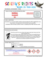 Touch Up Paint Instructions for use Vauxhall Ascona Polar White Code 11L