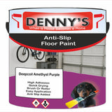 Denny's Floor Paint For Grip Coating Colour- Deepcoil Amethyst Purple - Anti-Slip Hardwearing Safe