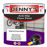 Denny's Floor Paint For Grip Coating Colour- Deepcoil Crown Purple - Anti-Slip Hardwearing Safe