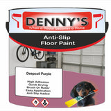 Denny's Floor Paint For Grip Coating Colour- Deepcoil Purple - Anti-Slip Hardwearing Safe