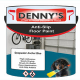 Denny's Floor Paint For Grip Coating Colour- Deepwater Anchor Blue - Anti-Slip Hardwearing Safe