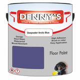 Denny's Floor Paint For Garages Colour- Deepwater Arctic Blue - Oilproof Tyre-Tough Hardwearing
