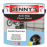 Denny's Floor Paint For Grip Coating Colour- Deepwater Blueprint Blue - Anti-Slip Hardwearing Safe