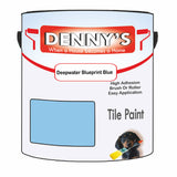 Denny's Tile Paint For Commercial Areas Colour- Deepwater Blueprint Blue - High-Traffic Durable Easy-Clean