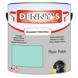 Denny's Floor Paint For Sheds Colour- Deepwater Chilled Blue - Durable Anti-Slip Weatherproof
