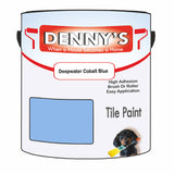 Denny's Tile Paint For Bathroom Tile Colour- Deepwater Cobalt Blue - Moistureproof Easy-Clean Makeover