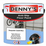 Denny's Floor Paint For Grip Coating Colour- Deepwater Cobalt Blue - Anti-Slip Hardwearing Safe