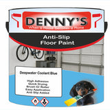 Denny's Floor Paint For Grip Coating Colour- Deepwater Coolant Blue - Anti-Slip Hardwearing Safe