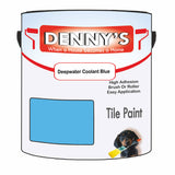 Denny's Tile Paint For Bathroom Tile Colour- Deepwater Coolant Blue - Moistureproof Easy-Clean Makeover