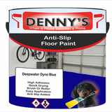 Denny's Floor Paint For Grip Coating Colour- Deepwater Dyno Blue - Anti-Slip Hardwearing Safe