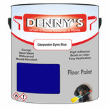 Denny's Floor Paint For Sheds Colour- Deepwater Dyno Blue - Durable Anti-Slip Weatherproof