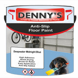 Denny's Floor Paint For Grip Coating Colour- Deepwater Midnight Blue - Anti-Slip Hardwearing Safe