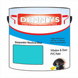 Denny's Plastic Paint For Windows Colour- Deepwater Nautical Blue - Weatherproof Fade-Safe Upvc