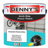 Denny's Floor Paint For Grip Coating Colour- Deepwater Nautical Blue - Anti-Slip Hardwearing Safe