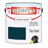Denny's Tile Paint For Bathroom Tile Colour- Deepwater Steel Blue - Moistureproof Easy-Clean Makeover