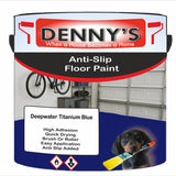 Denny's Floor Paint For Grip Coating Colour- Deepwater Titanium Blue - Anti-Slip Hardwearing Safe
