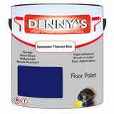 Denny's Floor Paint For Commercial Areas Colour- Deepwater Titanium Blue - High-Traffic Anti-Slip Hardwearing
