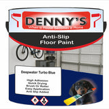 Denny's Floor Paint For Grip Coating Colour- Deepwater Turbo Blue - Anti-Slip Hardwearing Safe