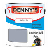 Denny's Emulsion Paint For Walls Colour- Sky Azure Blue - Matte Wipe-Clean Durable Coverage