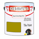 Denny's Tile Paint For Commercial Areas Colour- Depot Camouflage Olive - High-Traffic Durable Easy-Clean