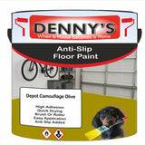Denny's Floor Paint For Grip Coating Colour- Depot Camouflage Olive - Anti-Slip Hardwearing Safe