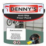 Denny's Floor Paint For Grip Coating Colour- Drab Circuit Green - Anti-Slip Hardwearing Safe