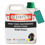 Denny's Stain Paint For Sheds Colour- Drab Green - Weatherproof Uv-Safe Nourish