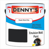 Denny's Emulsion Paint For Walls Colour- Pewter Stone Grey - Matte Wipe-Clean Durable Coverage