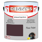 Denny's Floor Paint For Garages Colour- Driftwood Cargo Brown - Oilproof Tyre-Tough Hardwearing