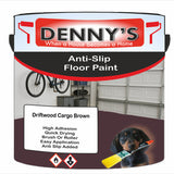 Denny's Floor Paint For Grip Coating Colour- Driftwood Cargo Brown - Anti-Slip Hardwearing Safe