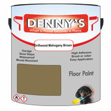 Denny's Floor Paint For Commercial Areas Colour- Driftwood Mahogany Brown - High-Traffic Anti-Slip Hardwearing