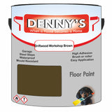 Denny's Floor Paint For Garages Colour- Driftwood Workshop Brown - Oilproof Tyre-Tough Hardwearing