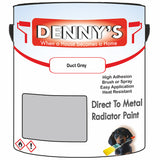 Denny's High Temp Paint For Pipes Colour- Duct Grey - Heatproof Corrosionguard Durable