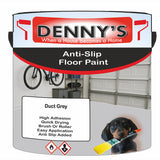Denny's Floor Paint For Grip Coating Colour- Duct Grey - Anti-Slip Hardwearing Safe