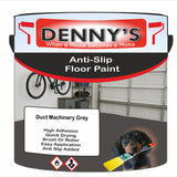 Denny's Floor Paint For Grip Coating Colour- Duct Machinery Grey - Anti-Slip Hardwearing Safe