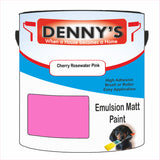 Denny's Emulsion Paint For Ceilings Colour- Cherry Rosewater Pink - Matte Low-Splatter Stain-Hide Bright
