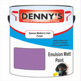 Denny's Emulsion Paint For Walls Colour- Damson Mulberry Lilac Purple - Matte Wipe-Clean Durable Coverage