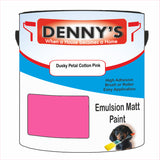 Denny's Emulsion Paint For Ceilings Colour- Dusky Petal Cotton Pink - Matte Low-Splatter Stain-Hide Bright