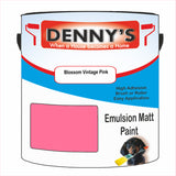 Denny's Emulsion Paint For Walls Colour- Blossom Vintage Pink - Matte Wipe-Clean Durable Coverage