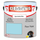 Denny's Floor Paint For Garages Colour- Dyno Anchor Blue - Oilproof Tyre-Tough Hardwearing