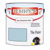 Denny's Tile Paint For Bathroom Tile Colour- Dyno Compressor Blue - Moistureproof Easy-Clean Makeover