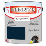Denny's Floor Paint For Garages Colour- Dyno Hydraulic Blue - Oilproof Tyre-Tough Hardwearing
