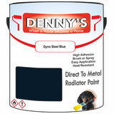 Denny's High Temp Paint For Boilers Colour- Dyno Steel Blue - Heatproof Anti-Rust Longlife