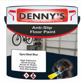 Denny's Floor Paint For Grip Coating Colour- Dyno Steel Blue - Anti-Slip Hardwearing Safe