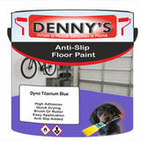 Denny's Floor Paint For Grip Coating Colour- Dyno Titanium Blue - Anti-Slip Hardwearing Safe