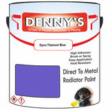 Denny's High Temp Paint For Grilles Colour- Dyno Titanium Blue - Heatproof Rustguard Durable