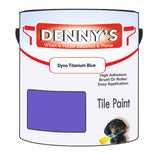 Denny's Tile Paint For Bathroom Tile Colour- Dyno Titanium Blue - Moistureproof Easy-Clean Makeover